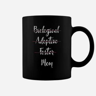 Biological Adoptive Foster Mom Mother Distressed Coffee Mug - Seseable