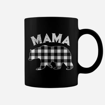 Black And White Buffalo Plaid Mama Bear Christmas Coffee Mug - Seseable
