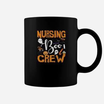 Black Cat Pumpkin Candy Ghost Nursing Boo Crew Coffee Mug - Seseable
