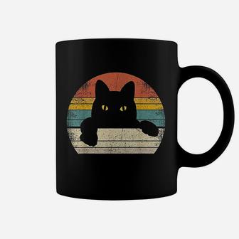 Black Cat Vintage Retro Style Cats Lover Coffee Mug - Seseable