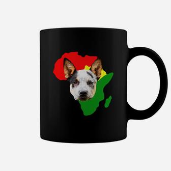 Black History Month African Map Australian Cattle Dog Gift For Pet Lovers Proud Black Coffee Mug - Seseable