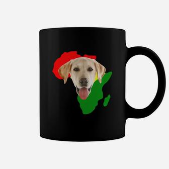 Black History Month African Map Labrador Retriever Gift For Pet Lovers Proud Black Coffee Mug - Seseable