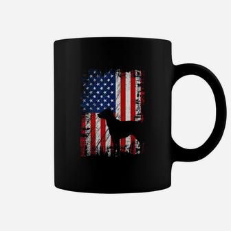 Black Lab American Flag Usa Patriotic Dog Coffee Mug - Seseable