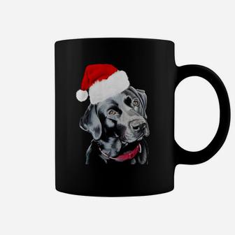 Black Labrador At Christmas Coffee Mug - Seseable