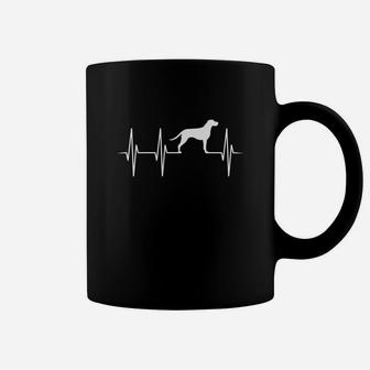 Black Mouth Cur Dog Heartbeat Dog Lover Gift Coffee Mug - Seseable