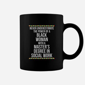 Black Queen Msw Social Work Masters Graduation Coffee Mug - Seseable