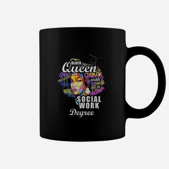 Black Queen Social Work Degree Mothers Day Coffee Mug - Seseable