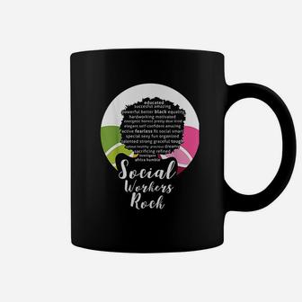 Black Queen Social Workers Rock Magic Diva Gift Design Coffee Mug - Seseable