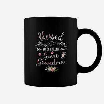 Blessed Great Grandma Floral Grandma Mother Day Gift Coffee Mug - Seseable