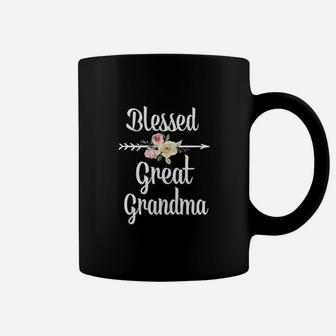 Blessed Great Grandma Flower Gift Great Grandma Coffee Mug - Seseable