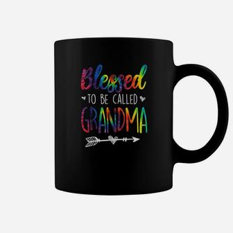 Blessed To Be Called Grandma Tie Dye Family Gift Coffee Mug - Seseable