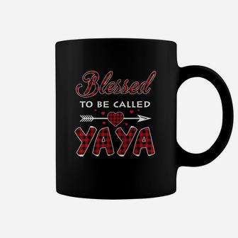 Blessed To Be Called Yaya Buffalo Plaid Grandma Christmas Coffee Mug - Seseable