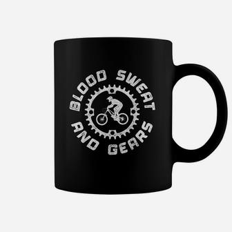 Blood Sweat And Gears Mountain Biking Vintage Bicycle Gear Coffee Mug - Seseable