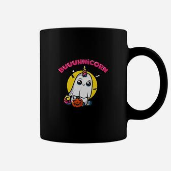 Boo-uhnicorn Schwarzes Tassen, Halloween Geister Einhorn Design - Seseable