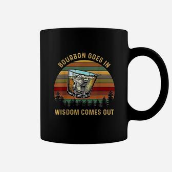 Bourbon Goes In Wisdom Comes Out Vintage Sun St Patricks Day Coffee Mug - Seseable