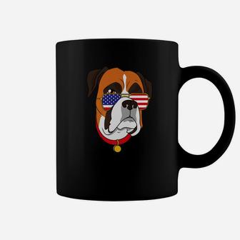 Boxer Dog American Flag 4th Of July Patriotic Dog Lover Premium Coffee Mug - Seseable