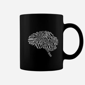 Brain Typography Rn Neuroscience Nurse Neurologist Coffee Mug - Seseable