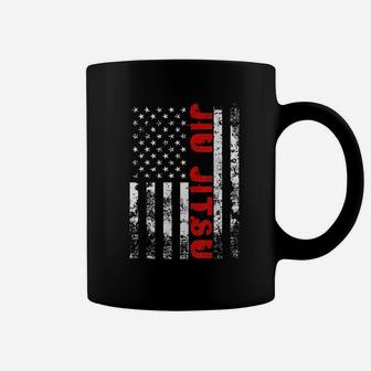 Brazilian Jiu Jitsu American Flag Us Sports Coffee Mug - Seseable