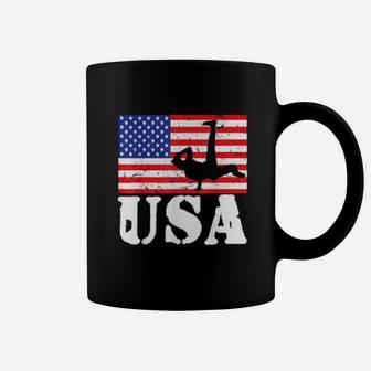Breakdancing Usa American Flag Vintage Coffee Mug - Seseable