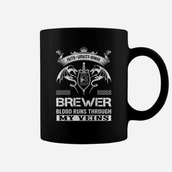 Brewer Last Name, Surname Tshirt Coffee Mug - Seseable