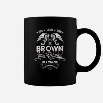 Brown Blood Runs Through My Veins - Tshirt For Brown Coffee Mug - Seseable
