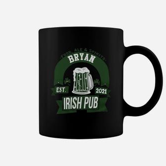 Bryan Irish Pub Food Ale Spirits Established 2021 St Patricks Day Man Beer Lovers Name Gift Coffee Mug - Seseable