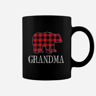 Buffalo Check Grandma Bear Matching Family Outfit Coffee Mug - Seseable