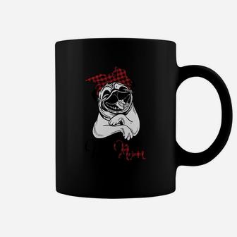 Buffalo Plaid Pug Mom Dog Mom Coffee Mug - Seseable