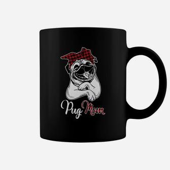 Buffalo Plaid Pug Mom Dog Mother Coffee Mug - Seseable