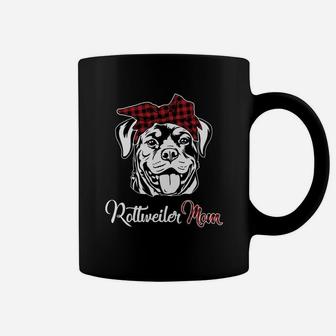 Buffalo Plaid Rottweiler Mom Dog Mother Coffee Mug - Seseable