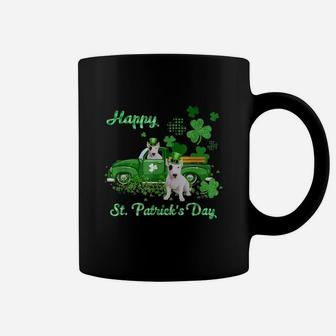 Bull Terrier Riding Green Truck St Patricks Day Dog Lovers Gift Coffee Mug - Seseable