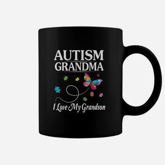 Butterfly Grandma I Love My Grandson Awareness Coffee Mug - Seseable