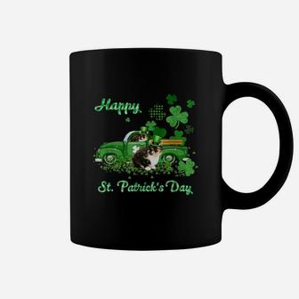 Calico Riding Green Truck St Patricks Day Cat Lovers Gift Coffee Mug - Seseable