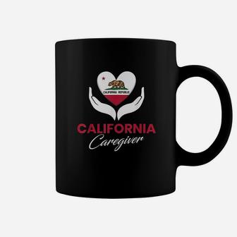 California Caregiver Us State Cali Flag Nurse Caregiving Job Coffee Mug - Seseable