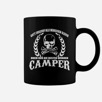 Camping-Enthusiast Schwarzes Tassen, Totenkopf und Spruch - Seseable