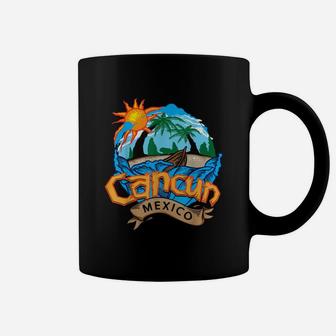 Cancun Mexico Beach Palm Tree Party Destination Coffee Mug - Seseable