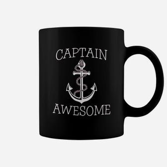 Captain Awesome Fishing Boat Cool Fisherman Coffee Mug - Seseable