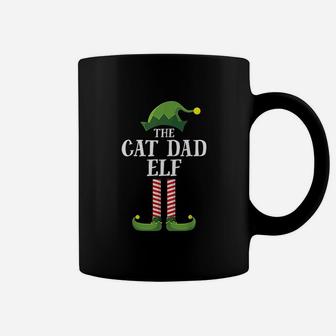Cat Dad Elf Matching Family Group Christmas Party Coffee Mug - Seseable