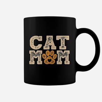 Cat For Women Cat Mom Retro Paw Lover Lady Coffee Mug - Seseable