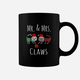 Cat Lover Christmas Santa Mr And Mrs Claws Cat Coffee Mug - Seseable