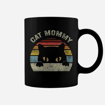 Cat Mommy Women Vintage Retro Black Cats Mom Mothers Day Coffee Mug - Seseable