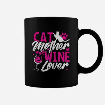Cat Mother Wine Lover Funny Mom Gift Coffee Mug | Seseable CA