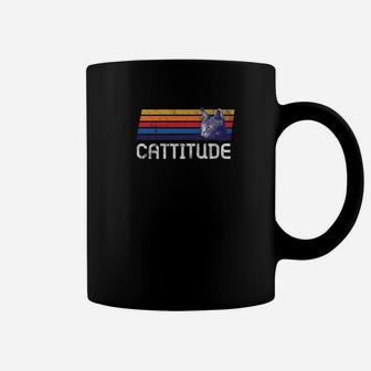 Cattitude Shirt Retro Cat Attitude Vintage Catitude Gift Coffee Mug - Seseable