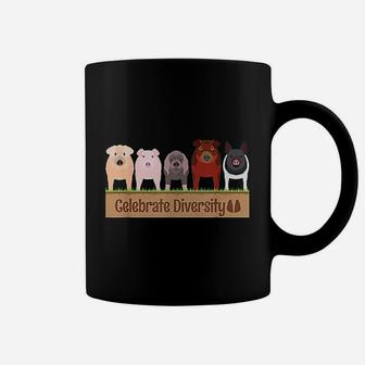 Celebrate Diversity Gifts For Pig Lovers Farm Breed Cute Pig Coffee Mug - Seseable