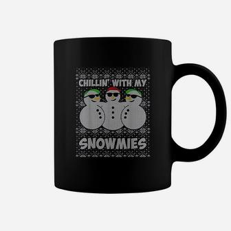 Chillin With My Snowmies Funny Ugly Christmas Coffee Mug - Seseable