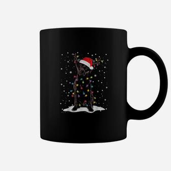 Chocolate Lab Labrador Christmas Tree Light Pajama Dog Xmas Coffee Mug - Seseable