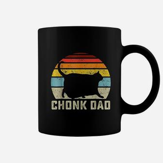 Chonk Cat Dad Scale Meme Funny Retro Style Daddy Cats Memes Coffee Mug - Seseable