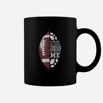 Christian Football I Can Do All Things Through Christ Coffee Mug - Seseable