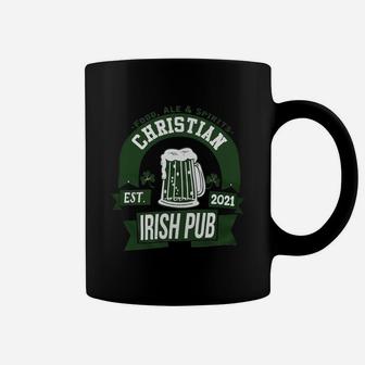 Christian Irish Pub Food Ale Spirits Established 2021 St Patricks Day Man Beer Lovers Name Gift Coffee Mug - Seseable