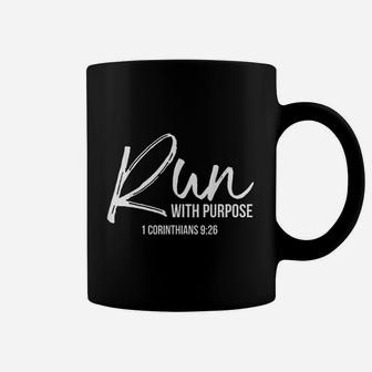 Christian Runner Gift Running Gear Run With Purpose Quote Coffee Mug - Seseable